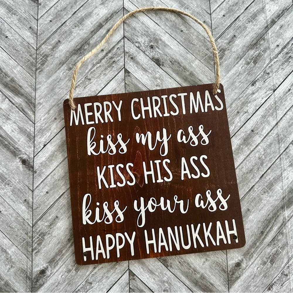 Christmas Novelty Sign - New 8"x 8"